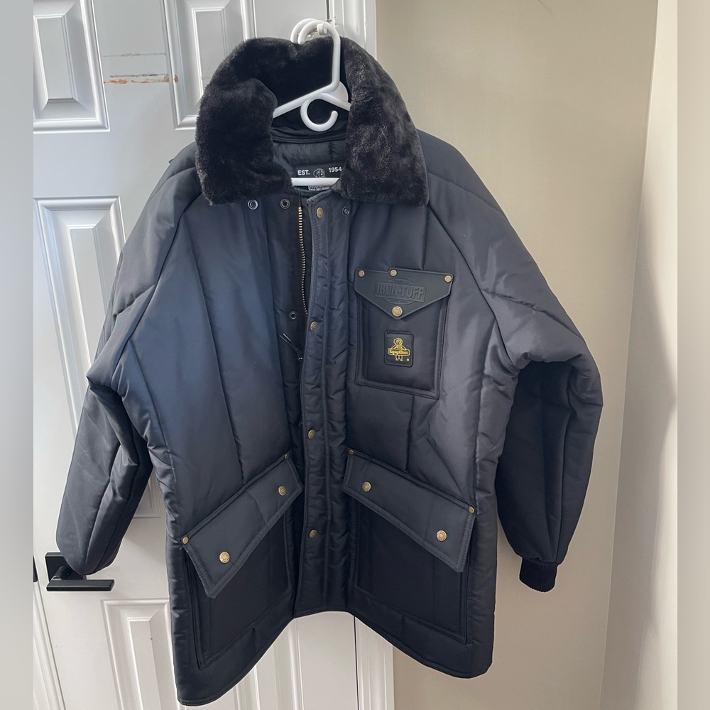 Refrigiwear Iron-Tuff Insulated Winter Jacket with Fur Collar. Size XL Brand new